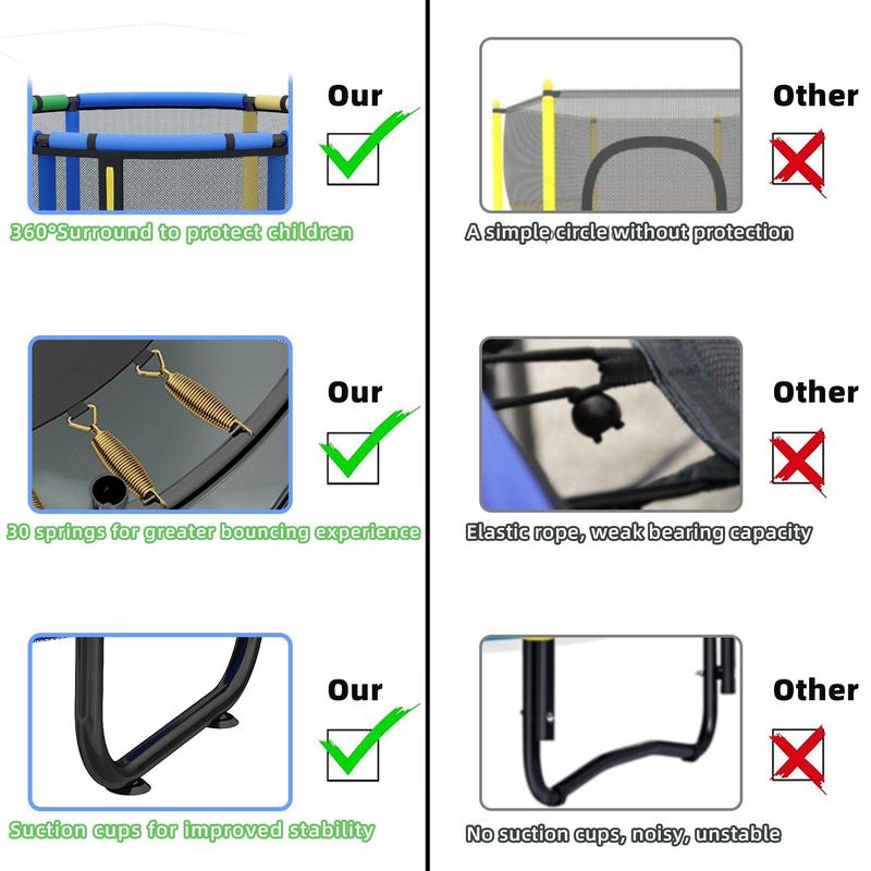 Mini Round Trampoline for Kids with Basketball Hoop