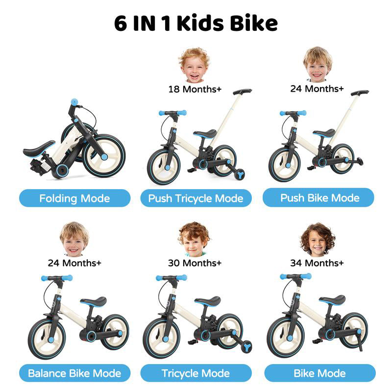 Multi-Functional Toddler Bike with Training Wheels