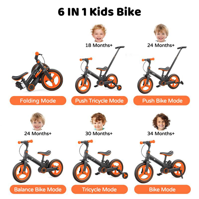 Multi-Functional Toddler Bike with Training Wheels