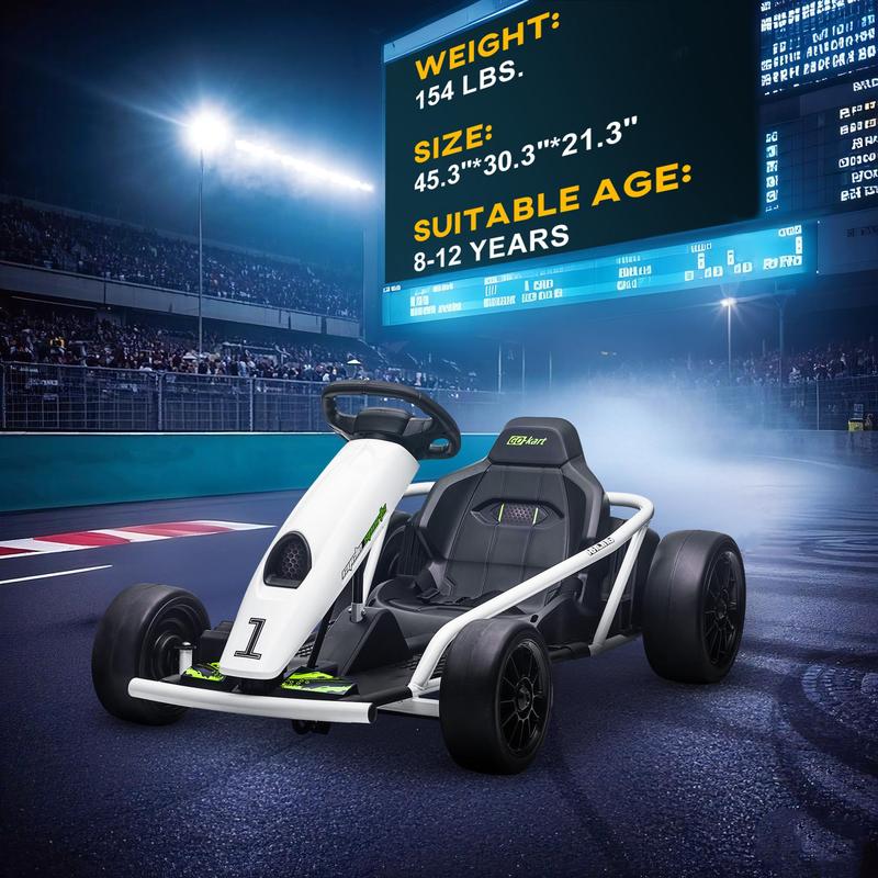 24V Electric Drifting Go Kart, 6-12Y