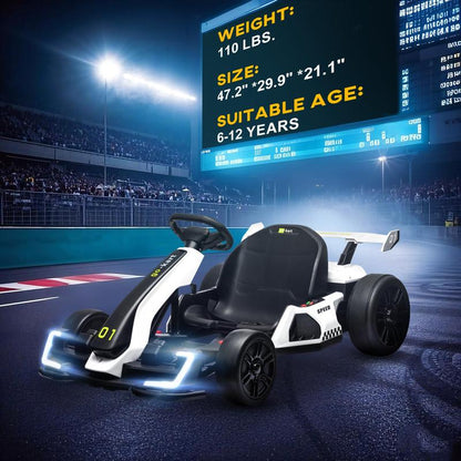24V Electric Drifting Go Kart, 6-12Y