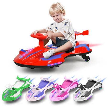 12V Wiggle Car, Flashing Wheels, Bluetooth, Music