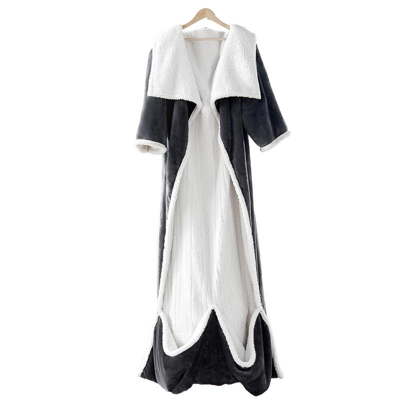 Heated wearable blanket with sleeves