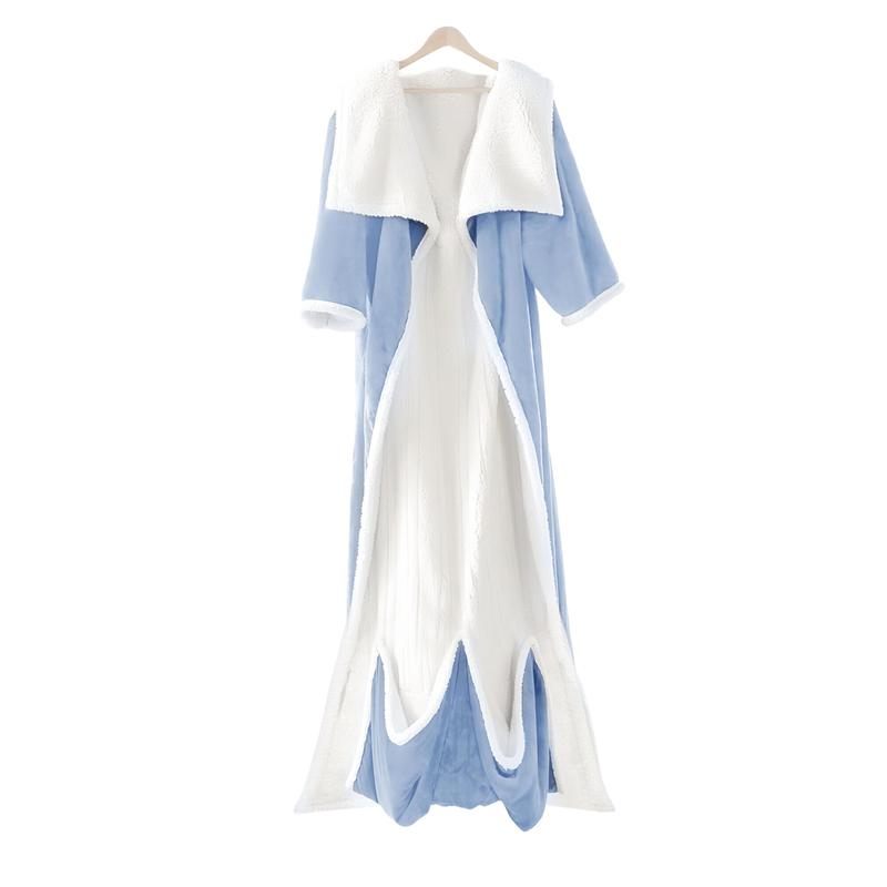 Heated wearable blanket with sleeves