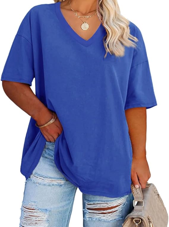 Women's Plus Size V Neck T Shirts