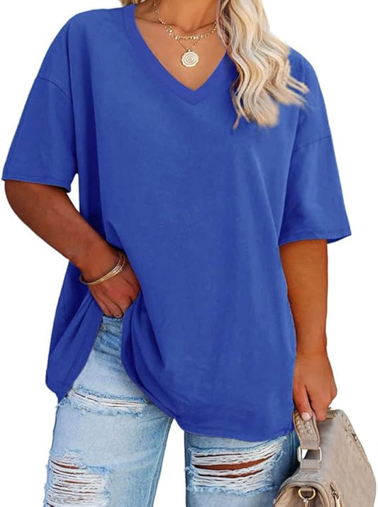 Women's Plus Size V Neck T Shirts