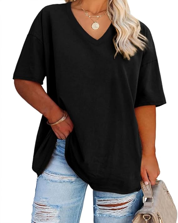 Women's Plus Size V Neck T Shirts