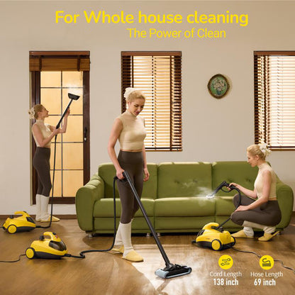 Powerful steam cleaner & mop, multi-purpose.