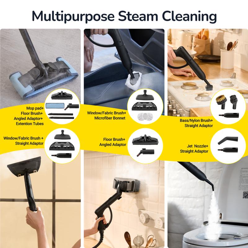 Powerful steam cleaner & mop, multi-purpose.